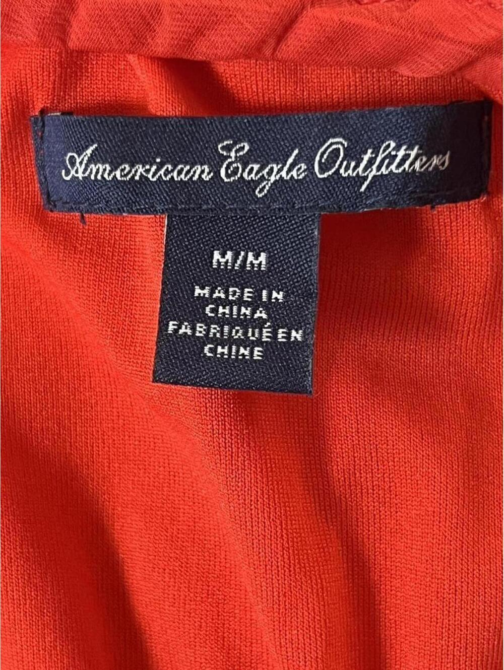 Vintage Y2K American Eagle red ruffle mini dress Size Medium 🌸 - Picture 7 of 7